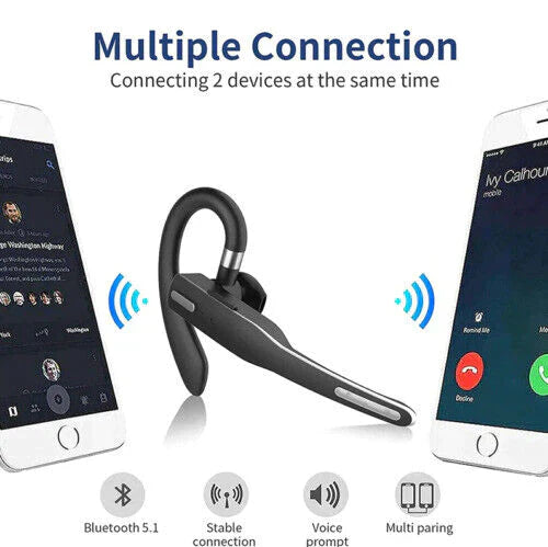 Auricular/Earpiece Sem Fios Bluetooth 5.1 com Cancelamento de Ruído e Duplo Microfone para Caminhoneiro