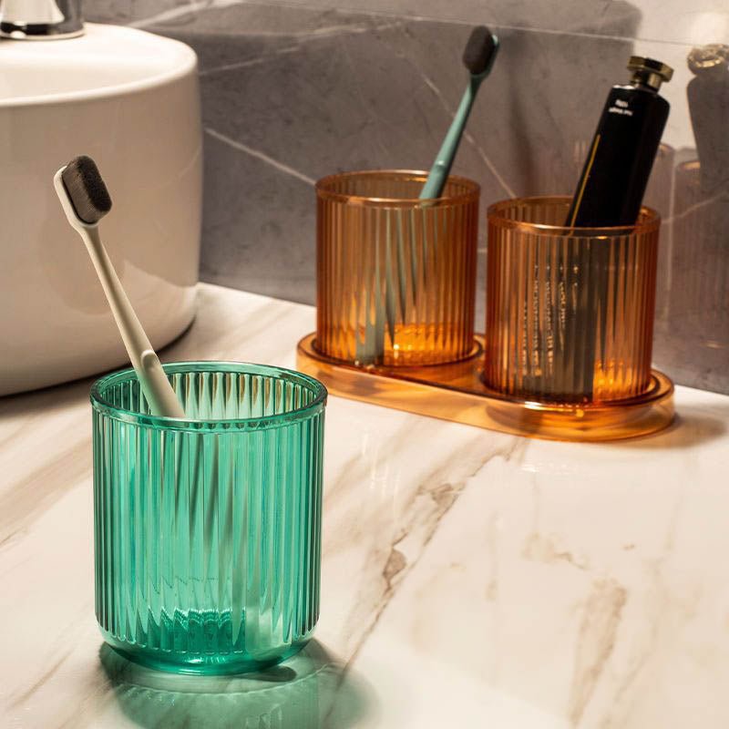 Simple Bathroom Toothbrush Mug & Tray