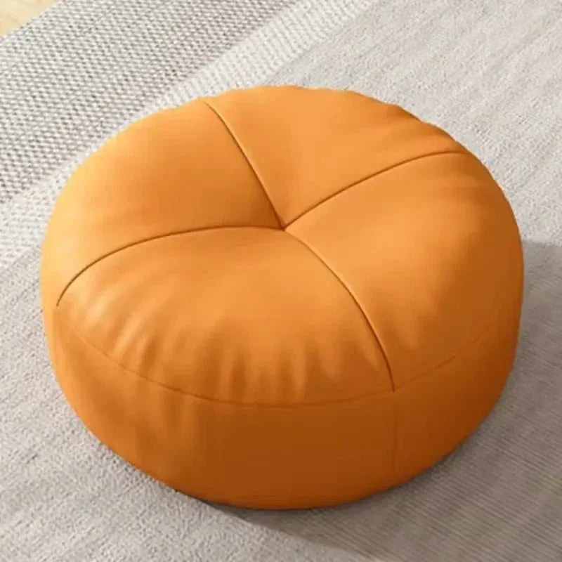 Vloerkussen van nappaleer in Japanse stijl – zachte katoenen vulling, ronde tatami-futon voor lounge- en balkoncomfort