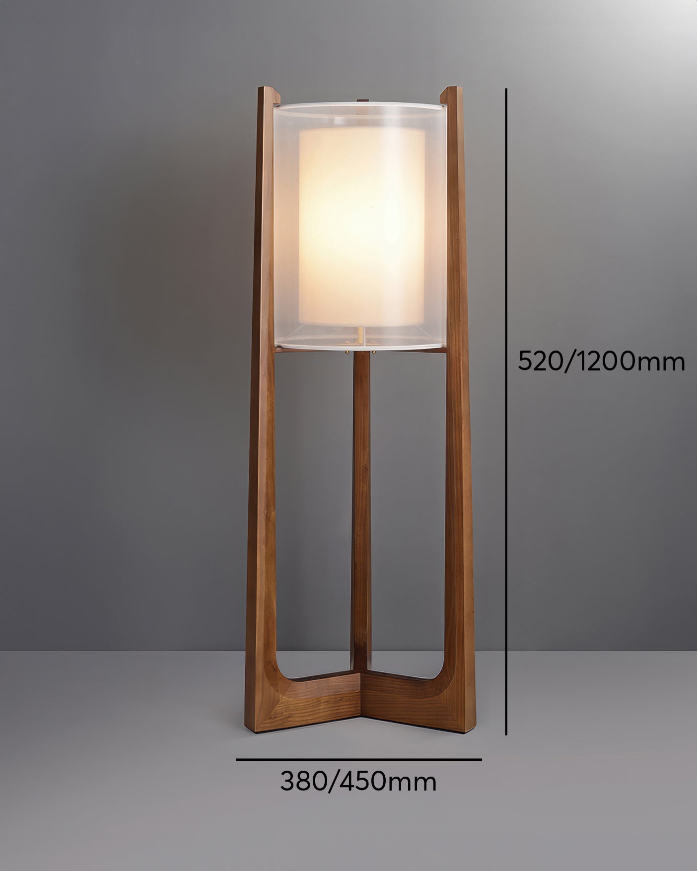 Lampada da terra minimalista in noce Harmony