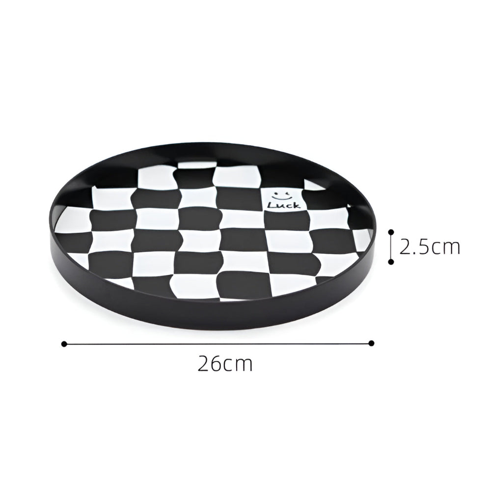 Round Checkerboard Storage Tray