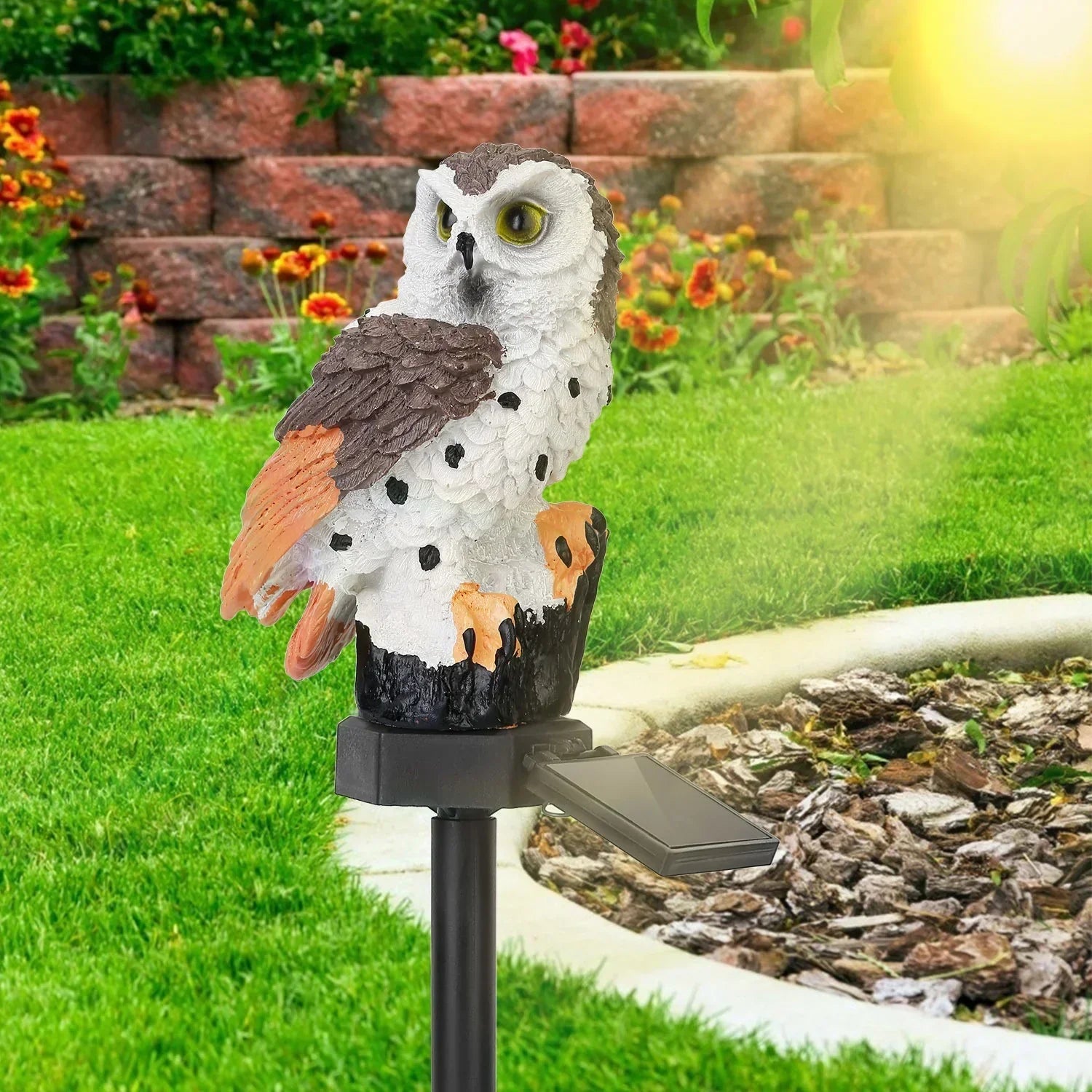 Owlight - Lampe solaire de jardin avec poteau décoratif