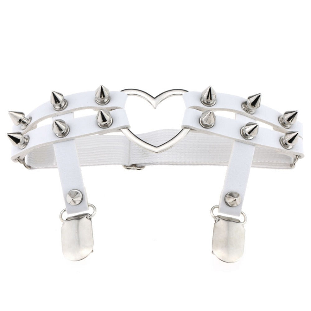 Spiked Heart Garter Belt