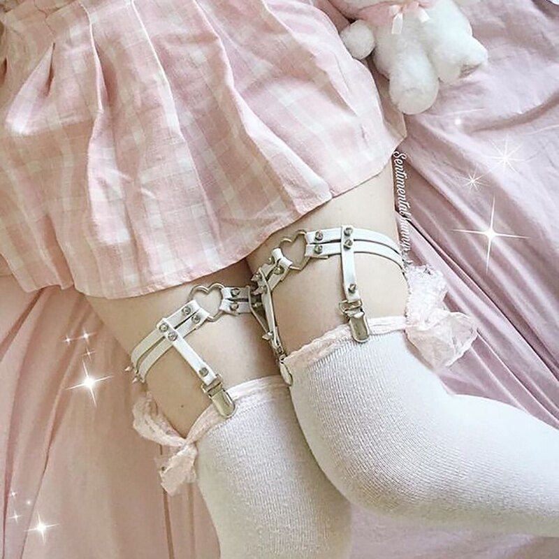 Spiked Heart Garter Belt