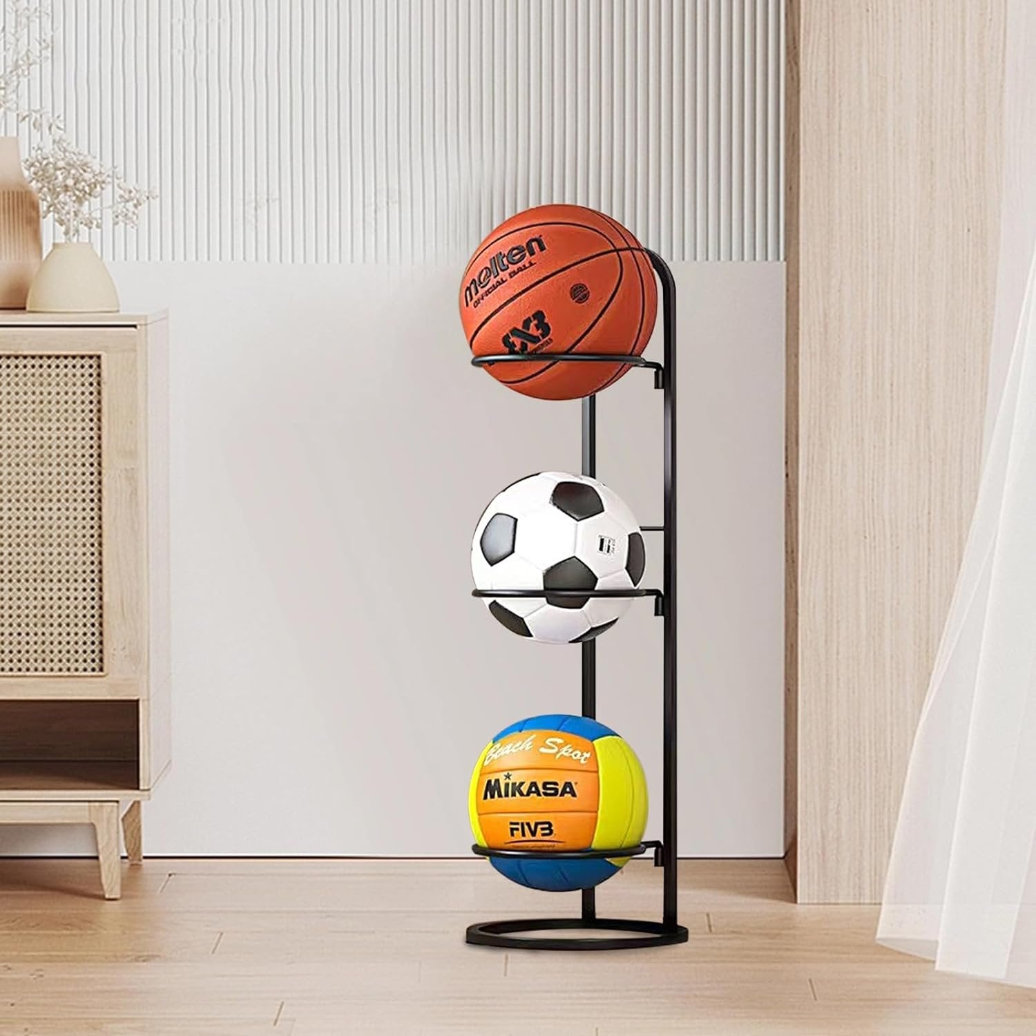 Elegante portaoggetti per palline sportive | Organizer per garage rimovibile