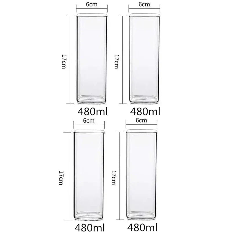 Vierkante hittebestendige glazen koffiemoksets