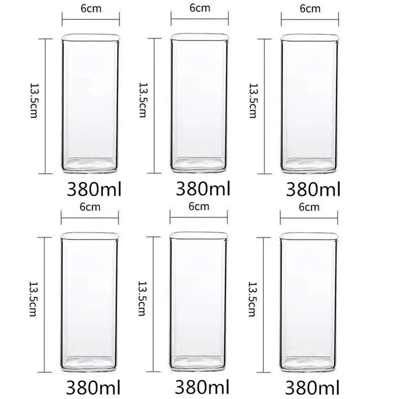 Vierkante hittebestendige glazen koffiemoksets