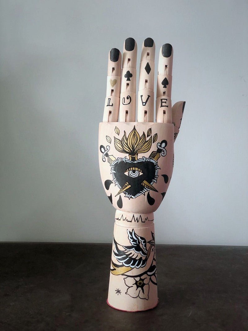 Tattooed Mannequin Hands Sculpture | Jewelery holder