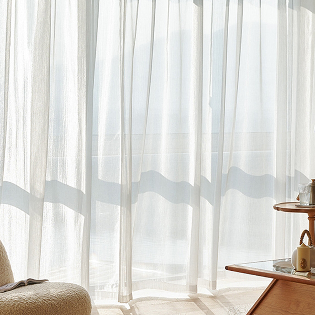 WeaveGlam - Cortinas Woven Transparentes para um Estilo Chic e Moderno