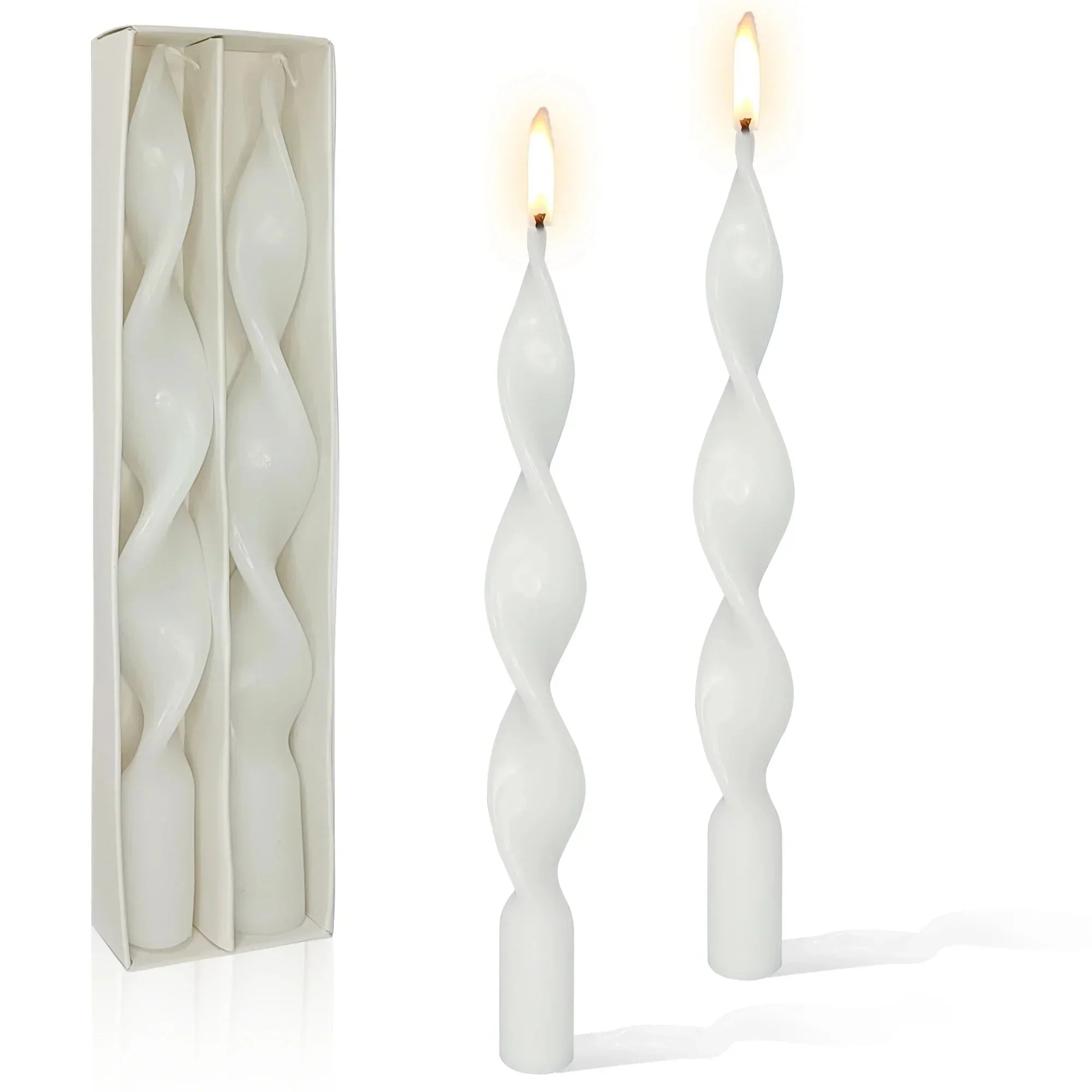 Two Piece Twisted Tapered Candle Set