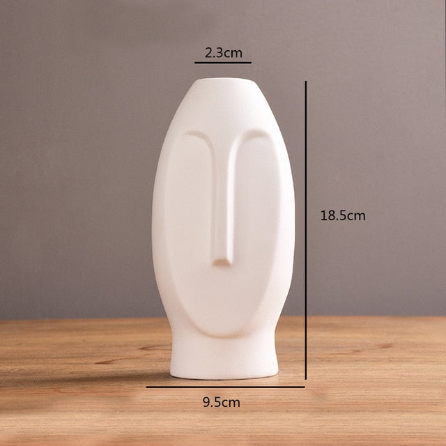 Unique Ceramic Abstract Face Vase - Modern Decorative Art for Home Decor