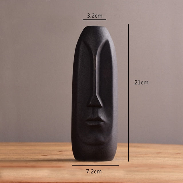 Unique Ceramic Abstract Face Vase - Modern Decorative Art for Home Decor