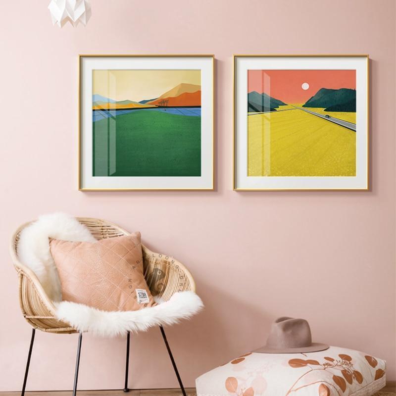 Vista Mountains Abstract Canvas Wall Art Prints