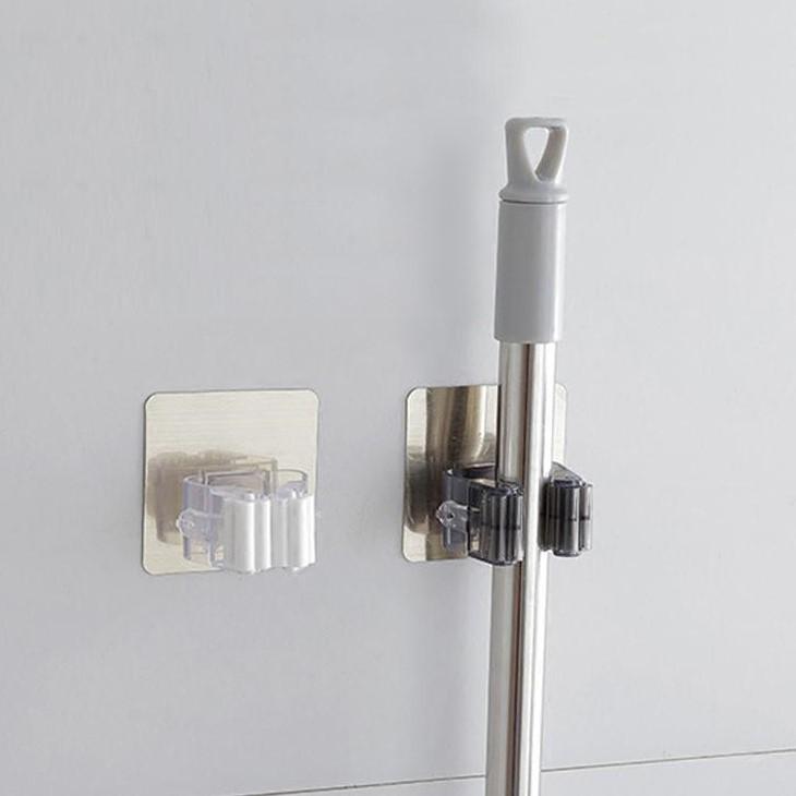 Wall-Mounted Mop and Broom Storage Brackets