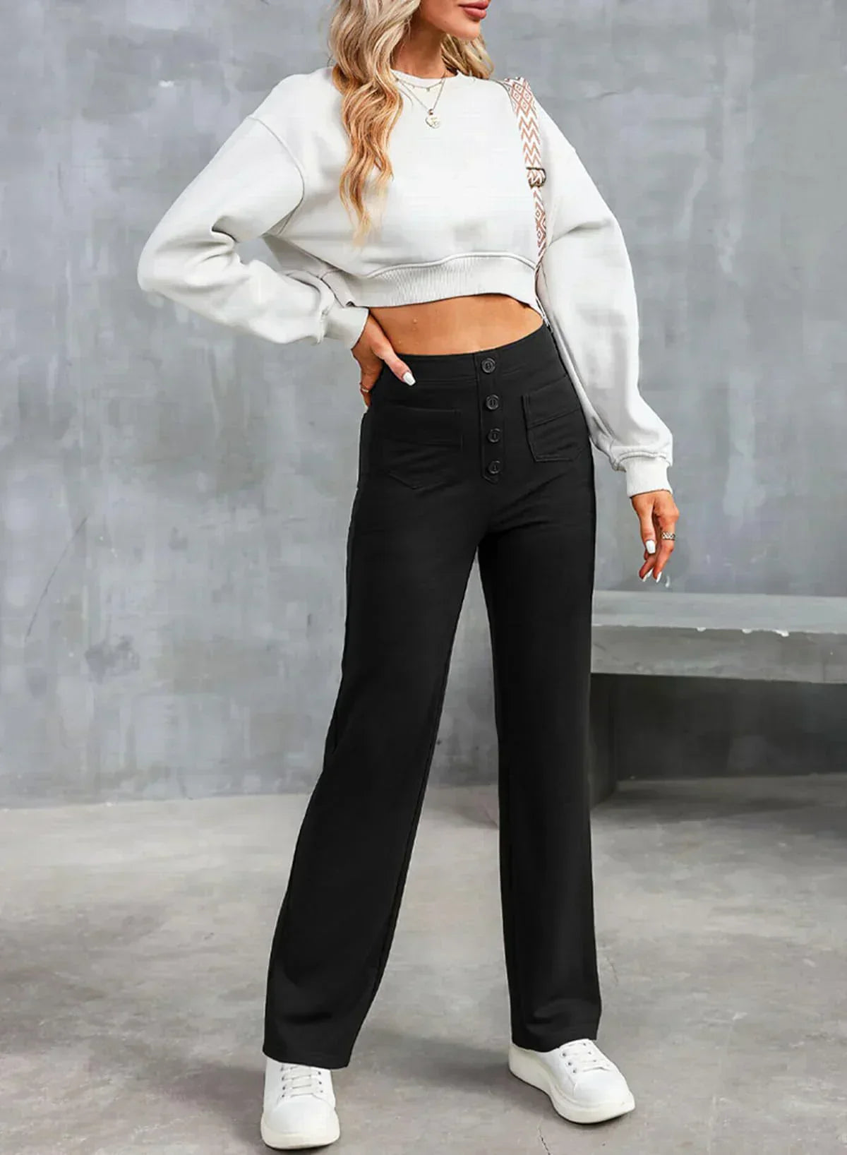 Grinta™ | High-waisted elastic casual pants